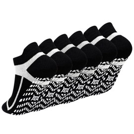 ZAKASA Non-Slip Grip Socks for Men: Anti-Skid Grippy Gripper Socks for Yoga Pilates Barre Fitness Elderly Hospital Black 3 Pairs