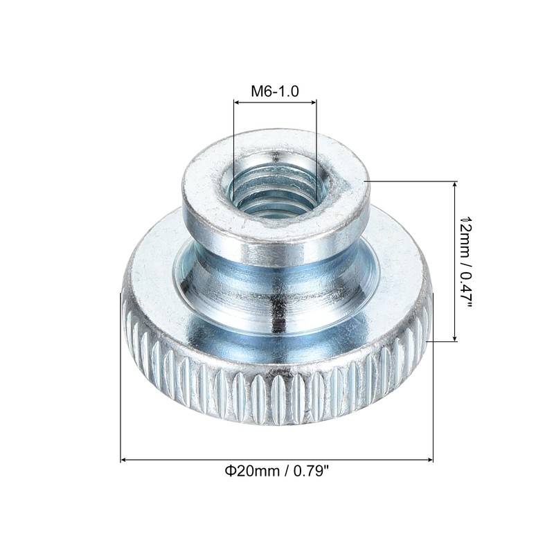 sourcing map Knurled Thumb Nuts, 30Pcs M6 x 20 x