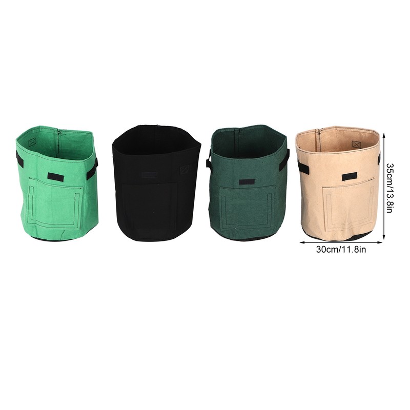 4Pcs Plant Growth Bag Felt Vegetables Flowers Growing Nursery Container