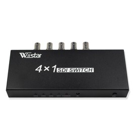 Wiistar 4x1 SDI Switcher with ReClock Technology, Supports SD, HD, 3G SDI up to 1320 Ft (4 Inputs, 1 Output)