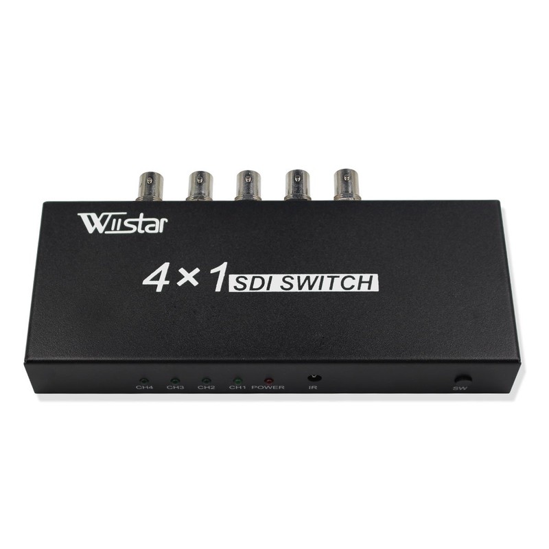 Wiistar 4x1 SDI Switcher with ReClock Technology, Supports SD, HD,