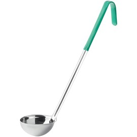 OCS Parts Professional Series Stainless Steel Culinary Ladle | 4 Ounce | Heat Resistant PVC Handle, Dishwasher Safe 14-Inch Soup Ladle for Home and Commercial Kitchens