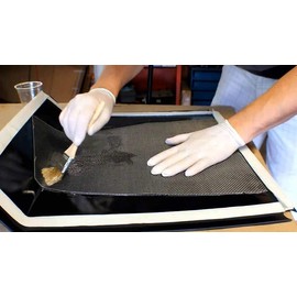 TRUE COMPOSITES Carbon Fiber Sheet & Epoxy Resin Kit (36" x 6" + 8oz of Epoxy) 2x2 Twill, 3K, 5.7 oz. - Carbon Fiber Fabric, Carbon Fiber Repair Kit, Kit de Lámina de Fibra de Carbono y Resina Epoxi