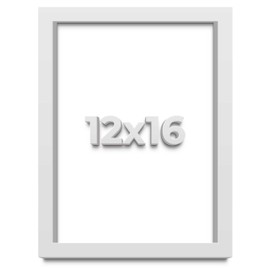 12x16 Shadow Box White High Gloss Solid Wood Display Frame | 1.5 Inches Deep | 1 Inch Moulding Width | Includes Shatter Resistant Acrylic Plexiglass, Foamboard Backing and Hanging Hardware