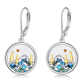 Mustard Seeds Earrings Sterling Silver Mountain and Tree Dangle Earrings Jewelry Gifts for Women Teens