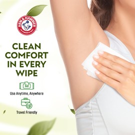 Arm and Hammer Face and Body Wipes for Adults - Deodorant Towelettes 30 Sheets for Women - Shower Wipes for Traveling, Camping, Gym, and Bathing - Alcohol-Free Face Sheets (Simply Fresh)