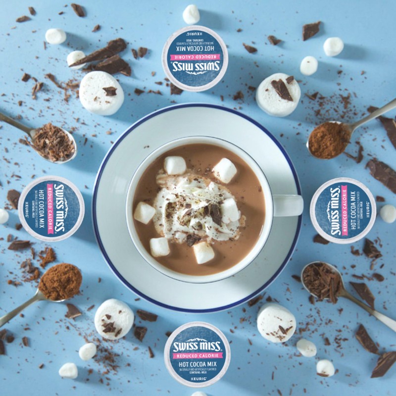 Swiss Miss Hot Cocoa Single-Serve K-Cup, Reduced Calorie, Box of