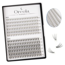 Oreola False Eyelashes Individual for Eyelash Extension DIY, 0.07D Curl 8-14 mm, 10D and 20D Mixing Fishtail Individual Eyelash Cluster Wide Hand, DIY Fake Lashes Make Individual Eyelashes at Home