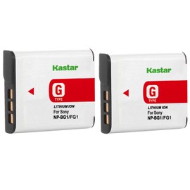 Kastar NP-BG1 Battery (2-Pack) for Sony NPBG1, NP-FG1, BC-CSG and Sony Cyber-Shot DSC-H50, Cyber-Shot DSC-H10, Cyber-Shot DSC-W120, Cyber-Shot DSC-W170, Cyber-Shot DSC-W300 Digital Cameras