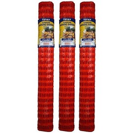 Tenax 2A060006 Guardian Economy Safety Fence, Orange, 4-Feet by 100-Feet (Pack of 3)