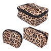 3pcs Makeup Cosmetic Storage Bag PU Leather Waterproof Zipper Closure