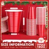Dualshine 100 Pack Red Plastic Cups 16 oz, Disposable Cups