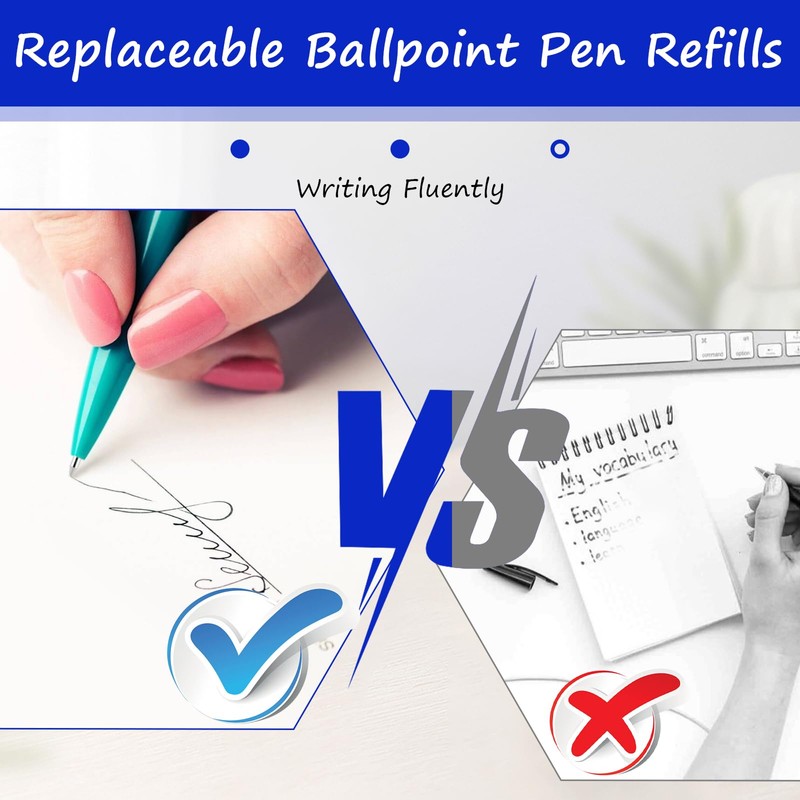 30 Pcs Refills Black Retractable Pen Refills 0.7mm Retractable Pen