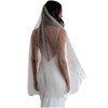 EllieWely Pearl Fingertip Length Wedding Bridal Veil Ivory 38inch