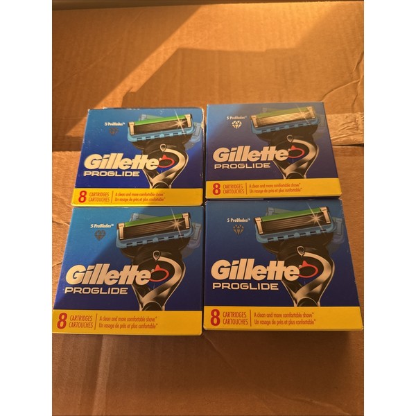 Gillette 4X Gillette PROGLIDE 8 Cartridges~ Also Fits Power FREE
