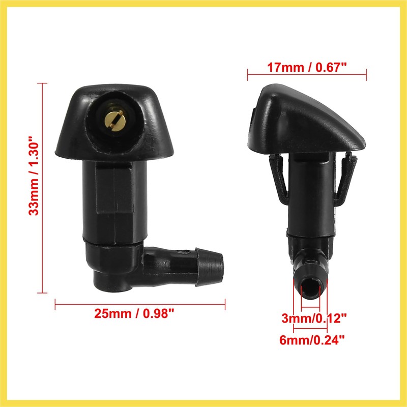 PARSKILO 4pcs Car Front Windshield Wiper Washer Nozzle for Honda