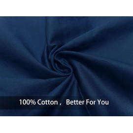 iMaylex Soft 100% Egyptian Cotton Zipper Pillow Case, Cozy and Lightweight Pillowcase, Easy Care, Navy Blue, Body, 20'' x 48''