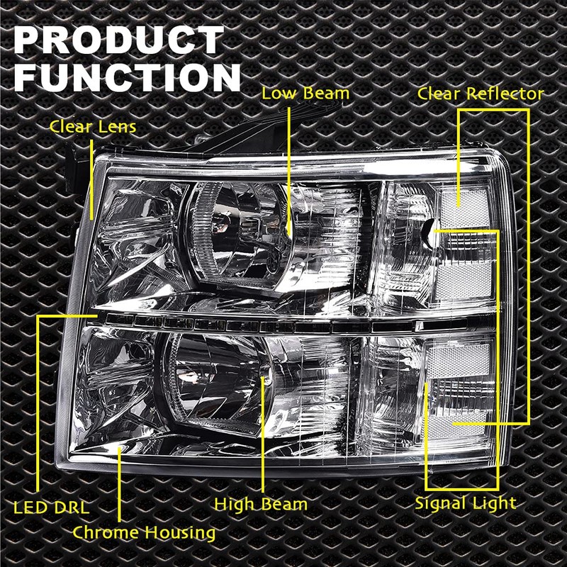 CNNELL LED Headlights Assembly Compatible with 2007 2008 2009 2010