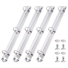 GORGECRAFT Pack of 4 3 Ring Metal Binding Mechanism Iron Binding Mechanisms for Loose Sheets Replacement Clamp Set with Hinge O Rings Binding Combs for DIY Planner School Document Organisation