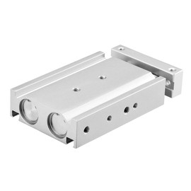 Heschen Dual Aluminum Air Cylinder, CXSM 15-25, Guide Rod Plate Double Rod Guided Pneumatic Slide Bearing Cushioned, 15mm Bore, 25mm Stroke, Double Acting