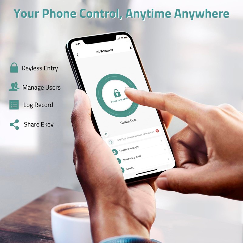 Wireless WiFi TUYA Access Control System with LED Screen/Voice, Fingerprint