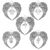 GOMAKERER 5 Pcs 5 Styles Angel Wings Heart Alloy Pendant,