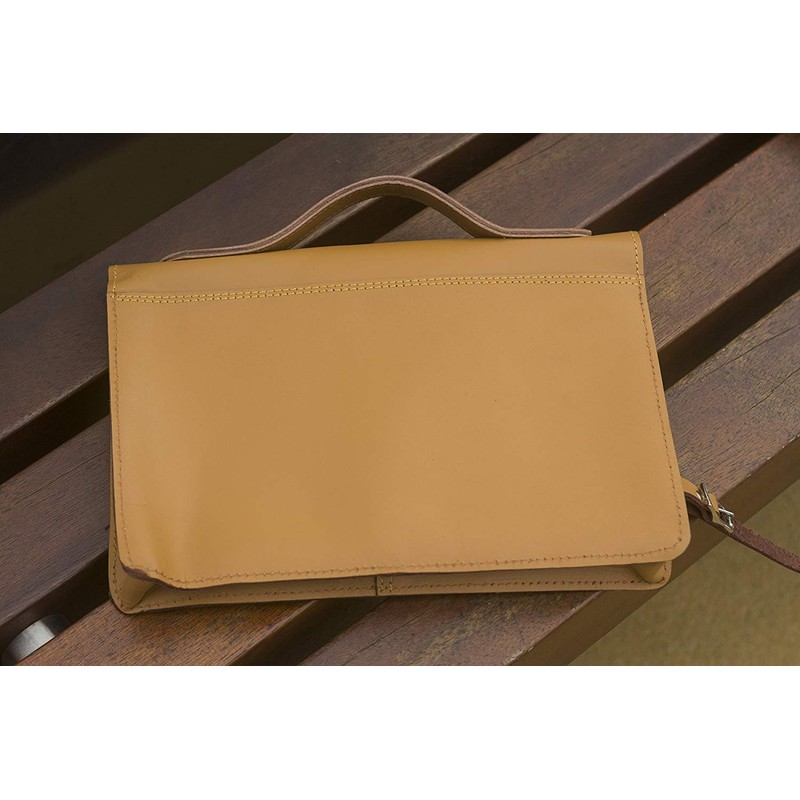 London Craftwork Classic Frame Satchel for Bicycle Genuine Leather Honey