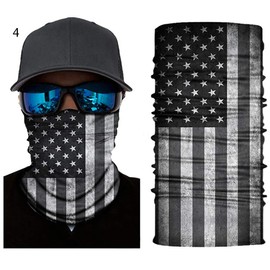 VPK Bandana Scarf Face Mask Balaclava Neck Mouth Cover for Motorcycling Fishing Cycling Sun Sport Gaiter, D-flag, Large