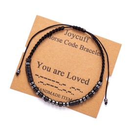 JoycuFF Morse Code Bracelets for Women You Are Loved Inspirational Valentine's Day Gifts for Wife friend Best Friend Sister Daughter Birthday Gifts