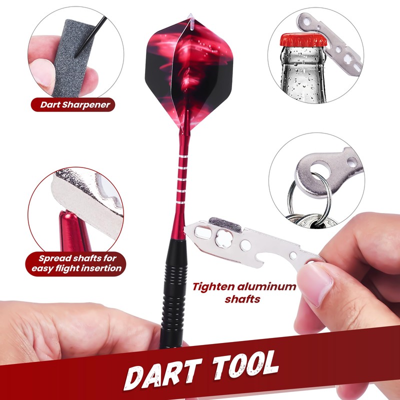 centaur 2025 Newest Dart Accessories Kit,48 Dart Flights+24 Aluminium Shafts+Sharpener+Dart