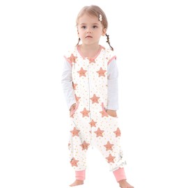 NOUJULOUN Toddler Sleeping Sack with Feet, Walker Sleep Sack with Legs, 0.5Tog (Stars 5T-7T)