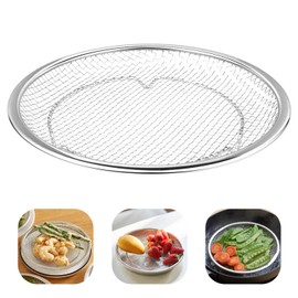 TAOTOO Stainless Steel Colander Colander Oil Strainer Colander Basin Strainer Round Colander Shallow Colander with Feet Desktop 8.9 inches (22.5 cm)