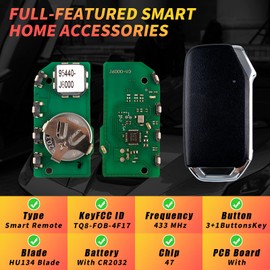 Fit for Kia K900 Smart Key Fob 433MHz 47 Chip 3+1 Buttons Keyless Entry Remote FCC ID: TQ8-FOB-4F17