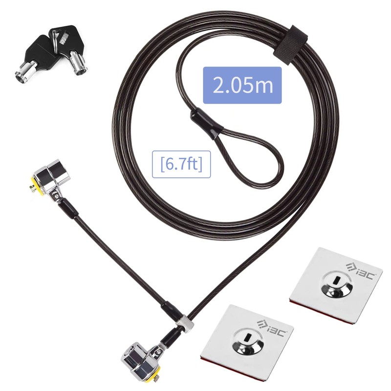I3C Laptop Security Cable Lock Anti-Theft 2.05m Strong Twin Lock