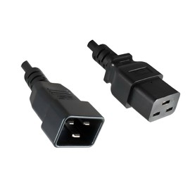 Kaltgerätekabel 1.80 m VDE/33 YC 18, 16 A Extension IEC 320 EN 60320 °C20/C19 Black, CEE 7/7