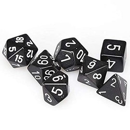Chessex CHX25408 Dice-Opaque Black/White Set