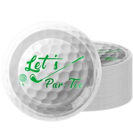 Golf Party Decorations,60Pcs 7Inch Let's Partee Paper Plates,Masters Theme Tableware Kit Disposable Dessert Plates Set,for Golf Lover,Baby Shower,Kids Masters Themed Party Decorations Supplies