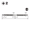 Vessel Slender Torsion Bit +2 x 3.5 x 110 mm