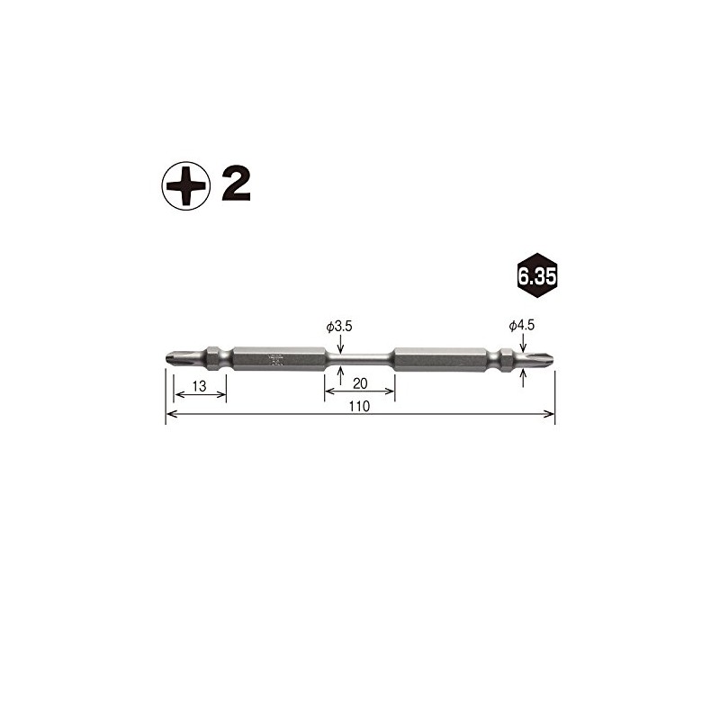 Vessel Slender Torsion Bit +2 x 3.5 x 110 mm