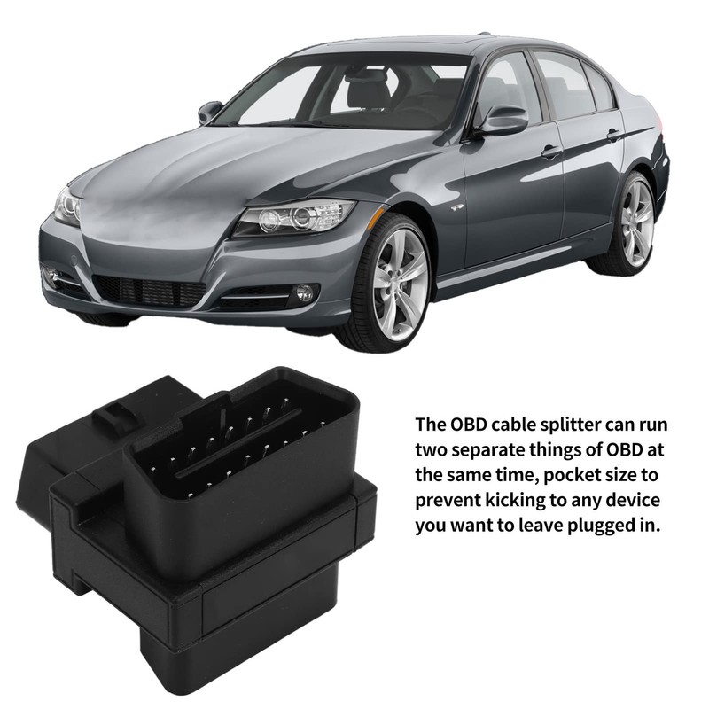 OBD2 Adapter 16 Pin Male to 2 Female Plug and
