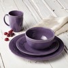 Rachael Ray Cucina Dinnerware 16-Piece Stoneware Dinnerware Set, Lavender Purple