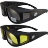 2 Pairs Birdz Swallow Foam Padded Motorcycle Riding Glasses Black