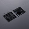 DEOKXZ 4-1/4 Inch Black Shower Drain Square, Base with Adjustable