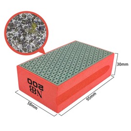 NBB Diamond Hand Sanding Pad for Grinding or Polishing Diamond Sanding Block Sanding Sponge with Flexible Foam Back for Grinding Stone Granite Ceramic Tile Glass Wood Metal (4, 200#)
