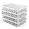 OUTFANDIA 4 Pack Plastic Basket for Organizing, Stackable A4 Paper
