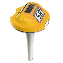 BaldrTherm Floating Pool Thermometer, Swimming Pool Thermometer Digital Solar, High Accurate, Anti-Fog Dual-Sided Display Screen for Babybath, Spas & Aquariums (Yellow)