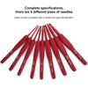 LenTLy 9 Pcs Ergonomic Red Handle Aluminum Crochet Hooks 2.0mm-6.0mm
