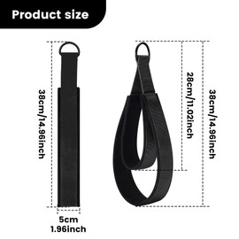 2PCS Pilates Double Loop Strap for Reformer Fitness D-Ring Straps Handle, Yoga Pilates Equipmen D-Ring Exercise Strap for Gym Workout Home (Black)