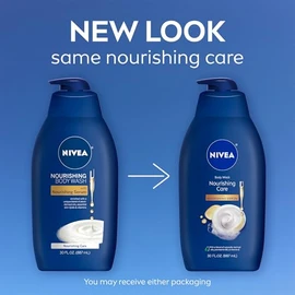 NIVEA Nourishing Care Body Wash with Nourishing Serum, 30 Fl Oz Pump Bottle