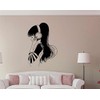 Heaven Decors Girl with Music Headphone Black Wall Sticker Size(59